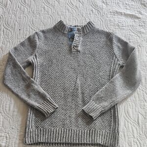 Cat & Jack Gray Knit Sweater with Button Collar